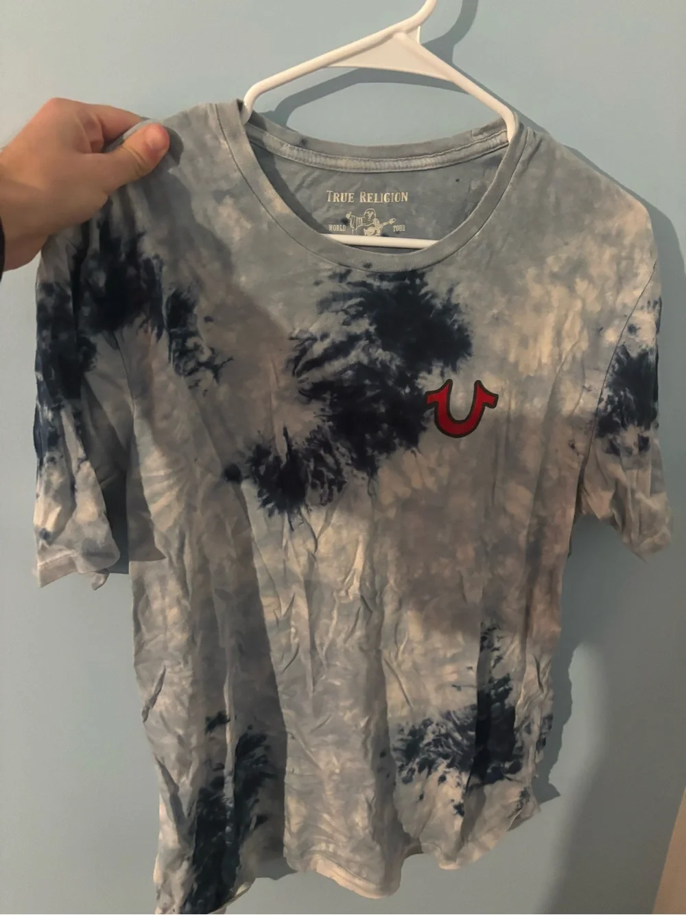 True Religion  Tie-Dye Short Sleeve Tee in Blue men’s large